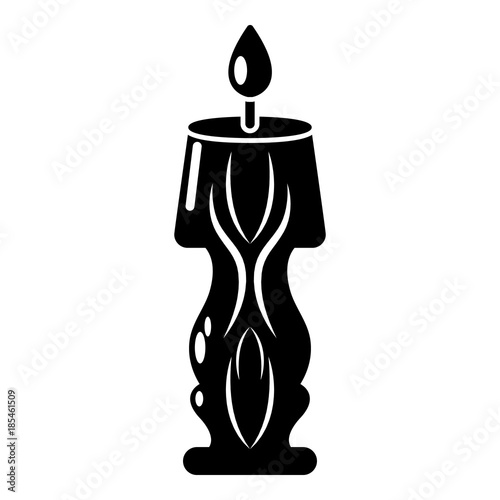 Candle bright icon, simple black style