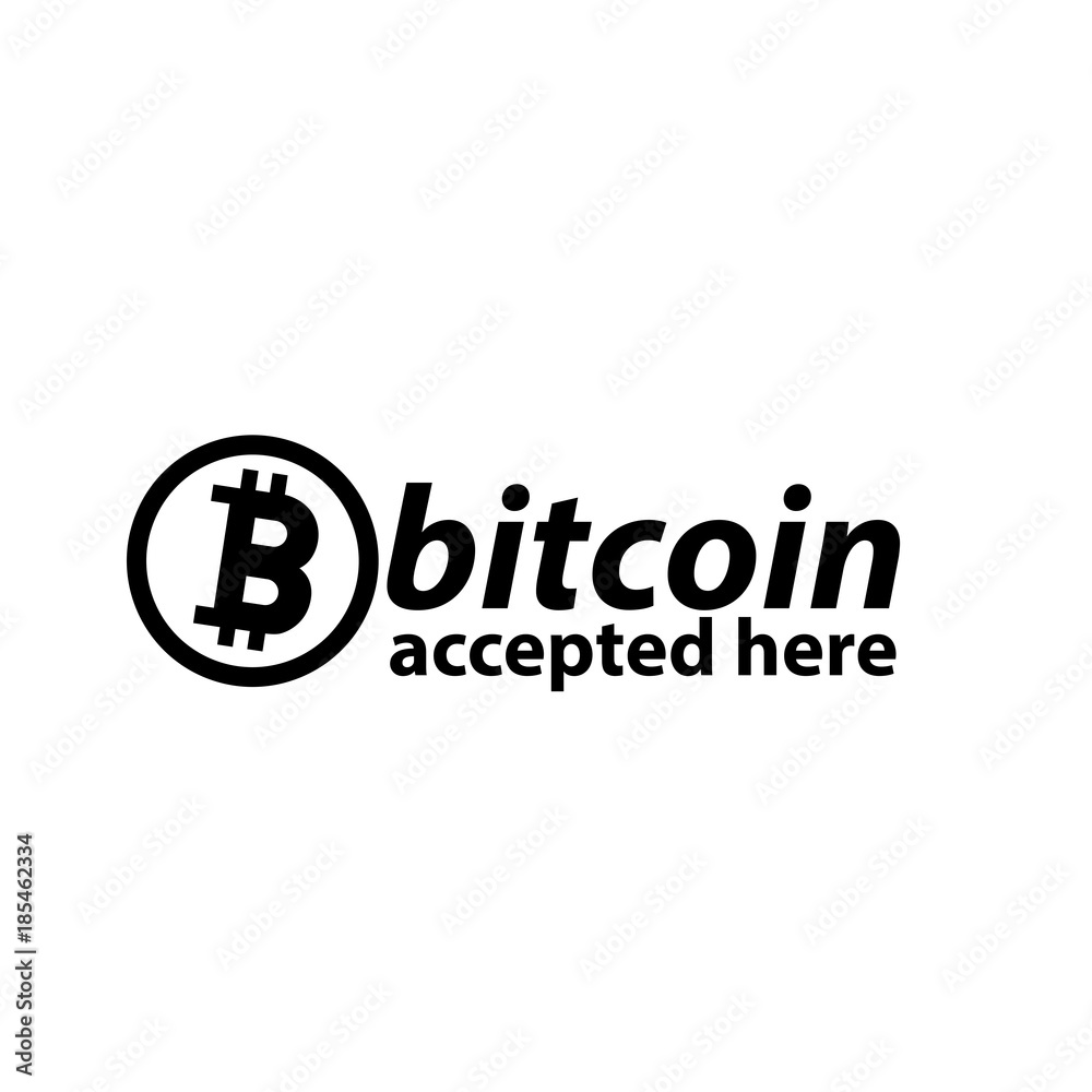 Bitcoin accepted vector icon Bitcoin accepted vector icon