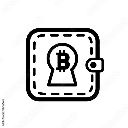 Bitcoin keyhole vector icon