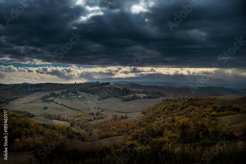Autumnal trekking in the province of Siena  from Buonconvento to Monte Oliveto Maggiore Abbey