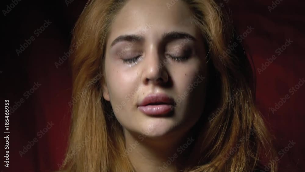 Beautiful woman crying and sobbing Beautiful woman crying and sobbing