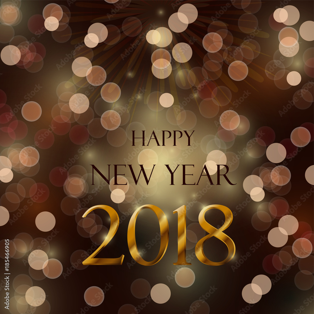 Naklejka premium Happy new year 2018