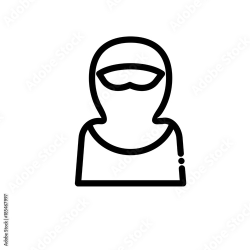 Woman with niqab vector icon