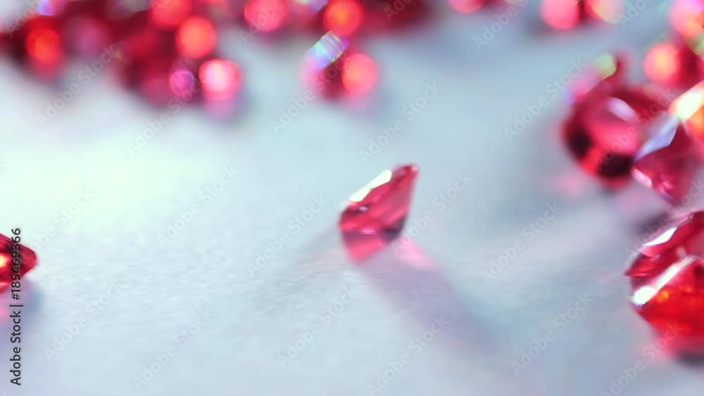 Rubies .Precious Stones . Slow Motion Rubies .Precious Stones . Slow Motion