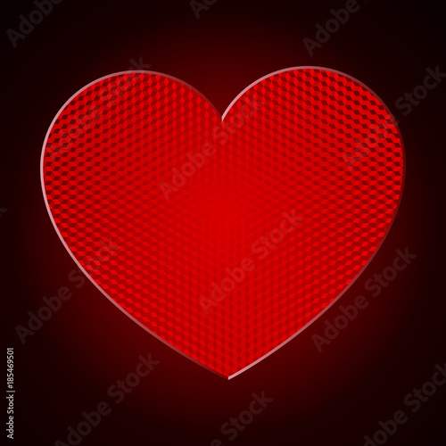 Luminous red heart sign