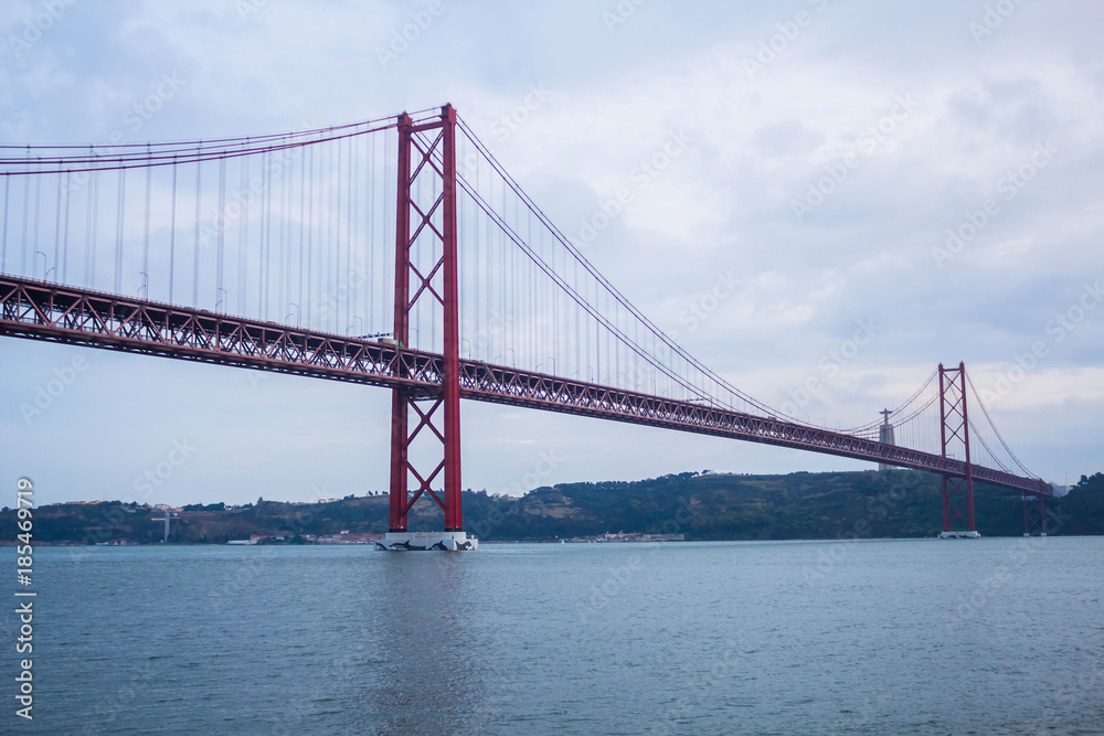 The 25 de Abril Bridge in Lisbon, Portugal