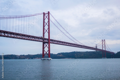 The 25 de Abril Bridge in Lisbon  Portugal