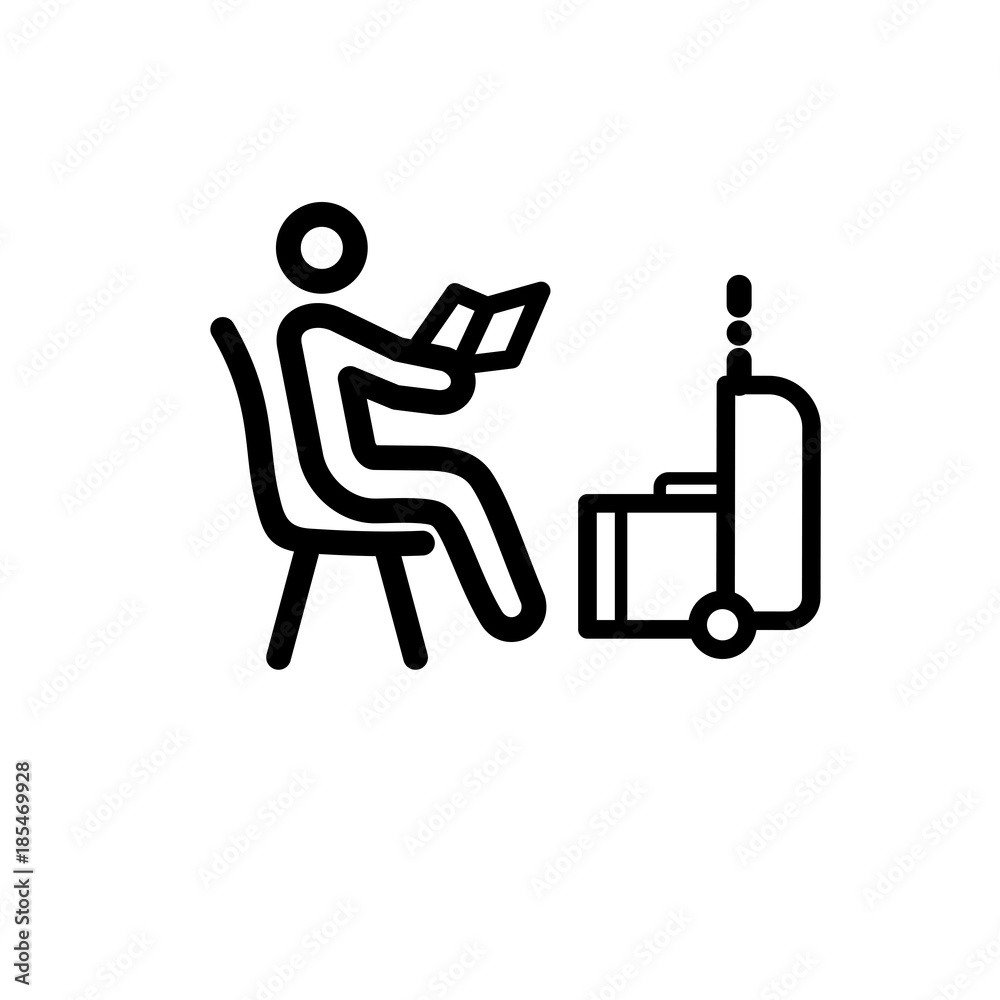 Waiting flight vector icon Waiting flight vector icon