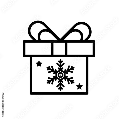 Christmas gift vector icon