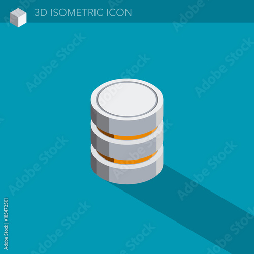 Obraz na płótnie serveur icône 3D isométrique - server data online 3D isometric web icon w salonie