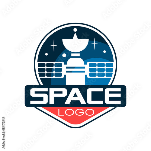 Creative logo with cosmic satellite