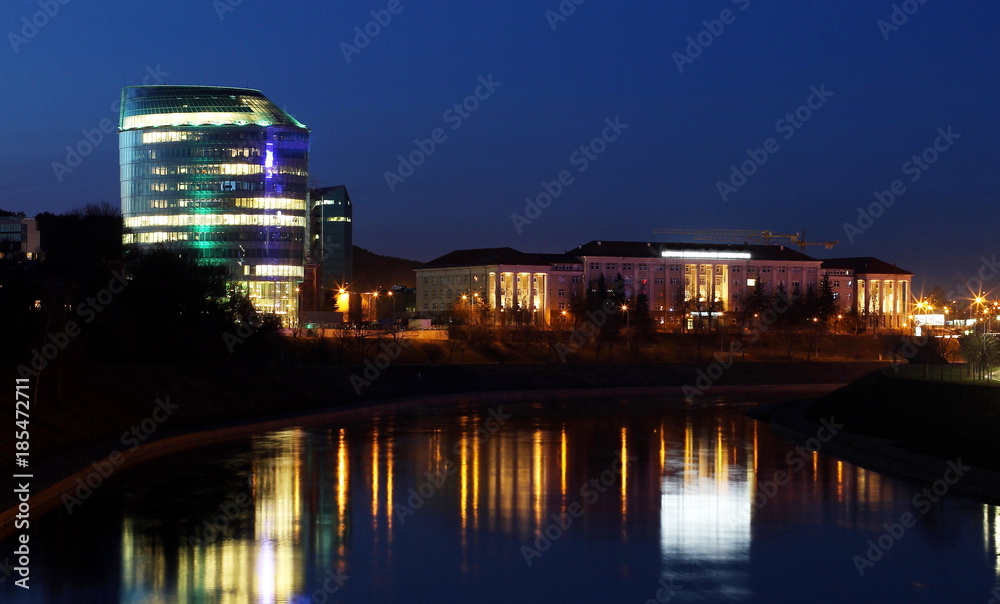 Buildings on the Right Bank of the River Neris in Vilnius