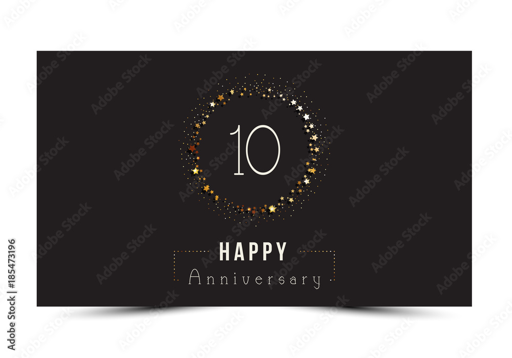 10 years Happy Anniversary card. Vector illustration 10 years Happy Anniversary card. Vector illustration