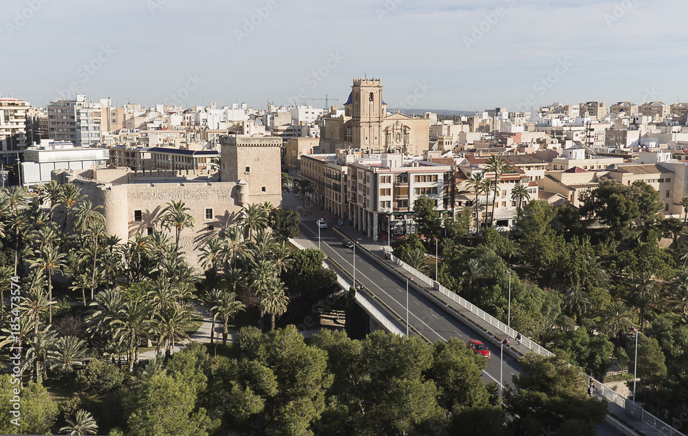 Views of the city of Elche in the province of Alicante