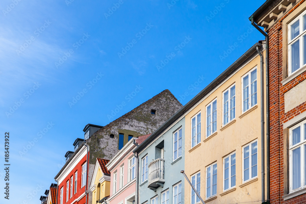 Colorful facades in a row, Copenhagen Colorful facades in a row, Copenhagen