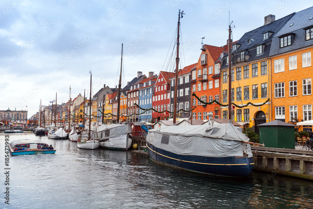 Nyhavn. New Harbour, Copenhagen, Denmark