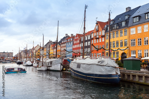 Nyhavn. New Harbour, Copenhagen, Denmark