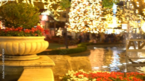 Glendale, DEC 16: 4K night video of the great Christmas lights at the shopping mall on DEC 16, 2017 at Glendale, Los Angeles County, California photo