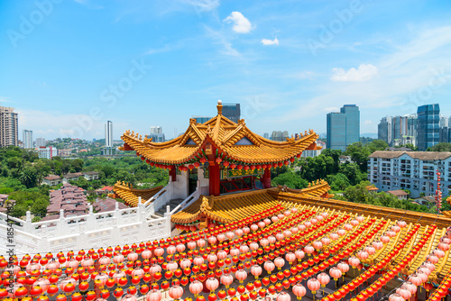 Colorfull decorative tower in traditional chinese temple