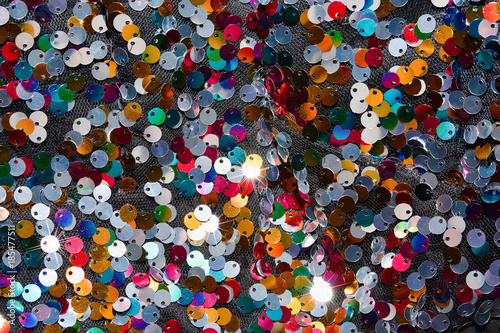 Colorful round sequins on k...