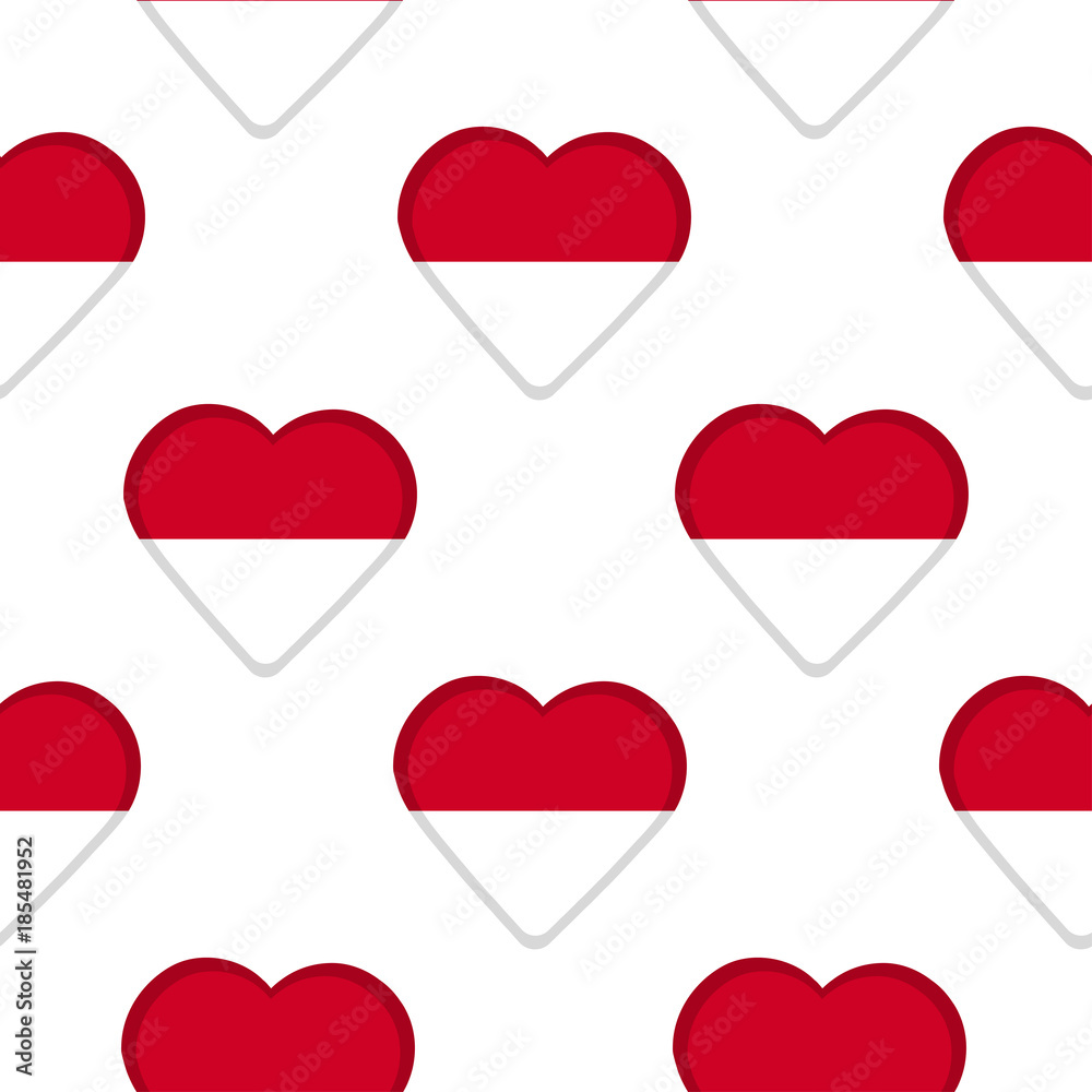 Seamless pattern from the hearts with flag of Monaco Seamless pattern from the hearts with flag of Monaco