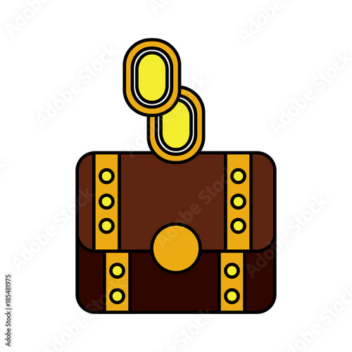 coins or gems with chest  video game related icon image vector illustration design  photo