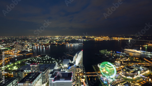Yokohama night light cityscape 3
