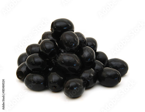 Bunch of black olives on a white background © ImagesMy