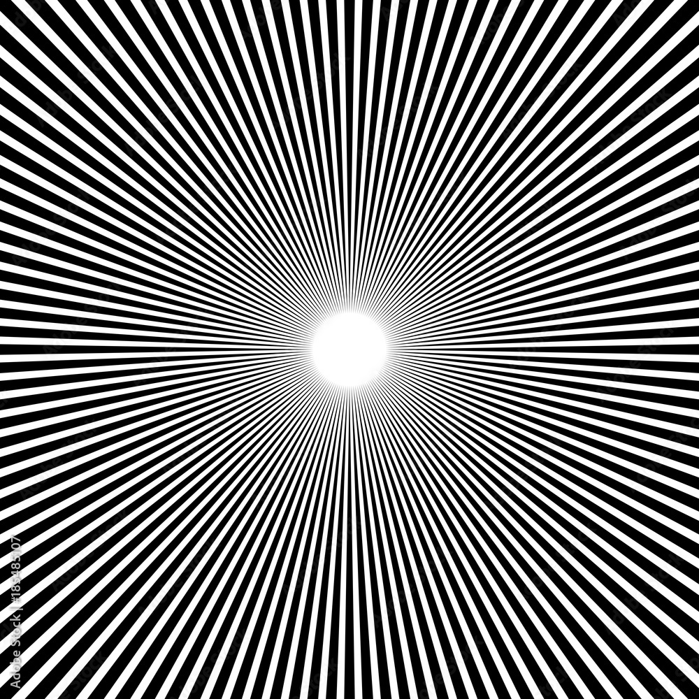 Abstract Circular Geometric Burst Rays On White. EPS 10 vector