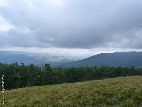 Ukrainian Carpathians landscape before the rain.