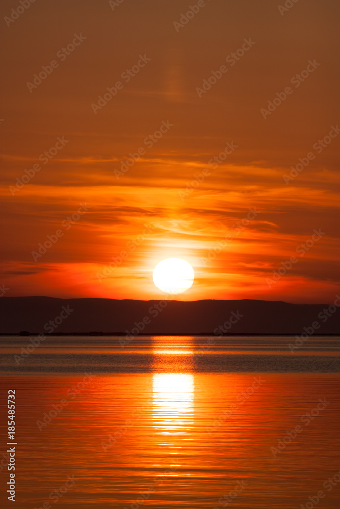 Sunset at Baikal lake