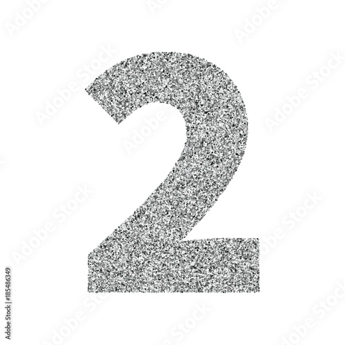 Silver glitter alphabet number 2