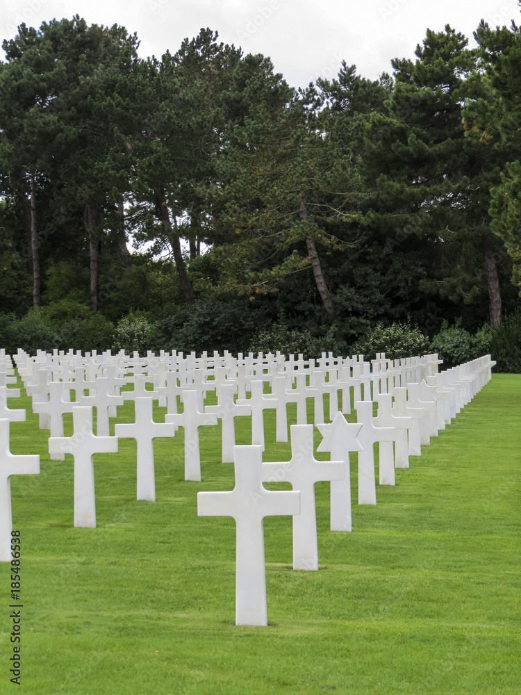 USA Military Cemetery, Colleville sur Mer, Normandy, France. The Normandy American Cemetery and Memorial is a World War II cemetery and memorial in Colleville-sur-Mer, Normandy, France USA Military Cemetery, Colleville sur Mer, Normandy, France. The Normandy American Cemetery and Memorial is a World War II cemetery and memorial in Colleville-sur-Mer, Normandy, France