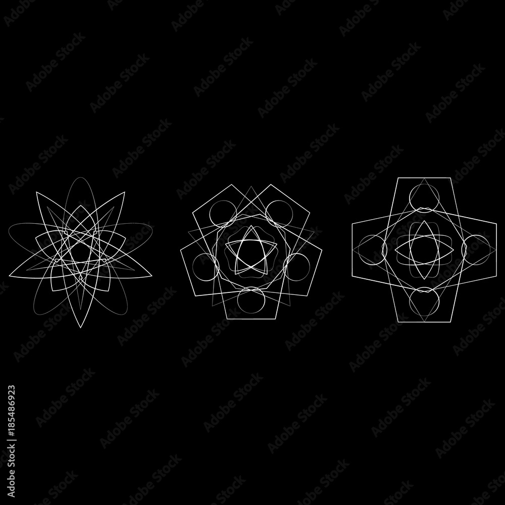 Holiday patterns of stars of snowflakes and flowers for gifts Holiday patterns of stars of snowflakes and flowers for gifts