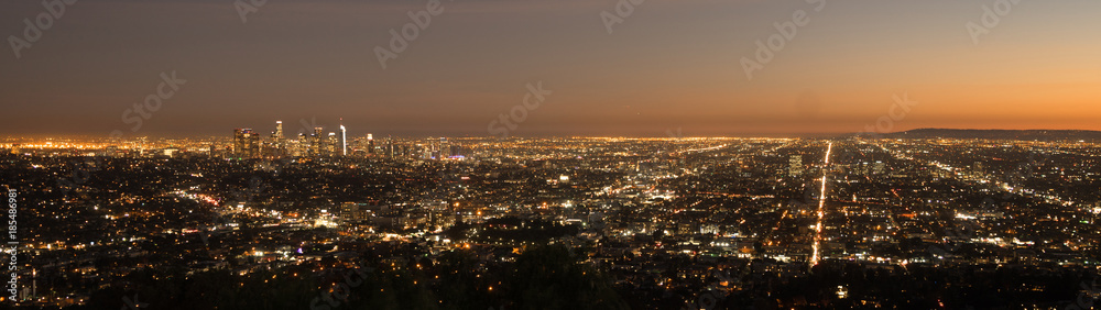 Beautiful Light Los Angeles Downtown City Skyline Urban Metropolis