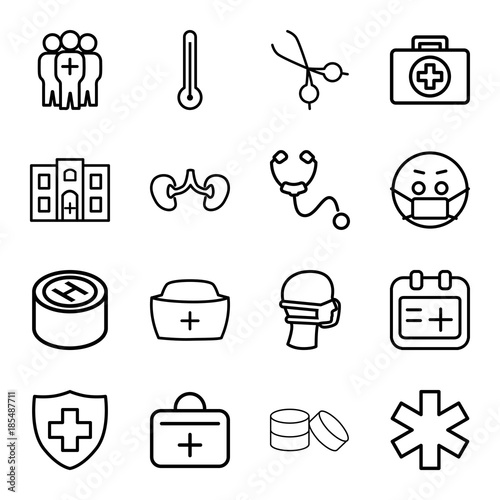 Doctor icons. set of 16 editable outline doctor icons