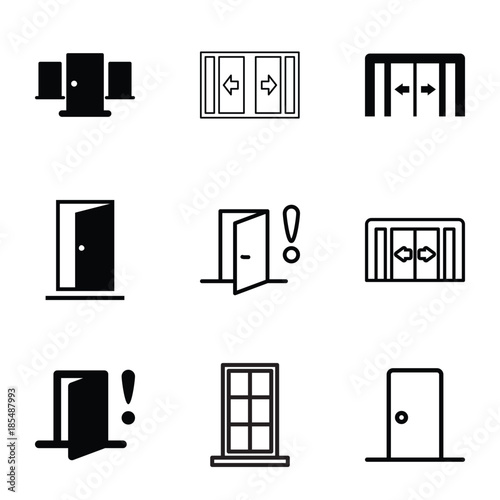 Doorway icons. set of 9 editable filled and outline doorway icons