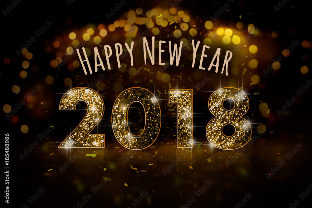 Happy New Year 2018 - obrazy, fototapety, plakaty 