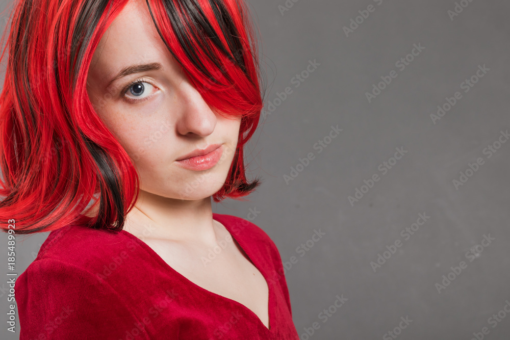 Close-up portrait of Attractive girl with red hair Close-up portrait of Attractive girl with red hair