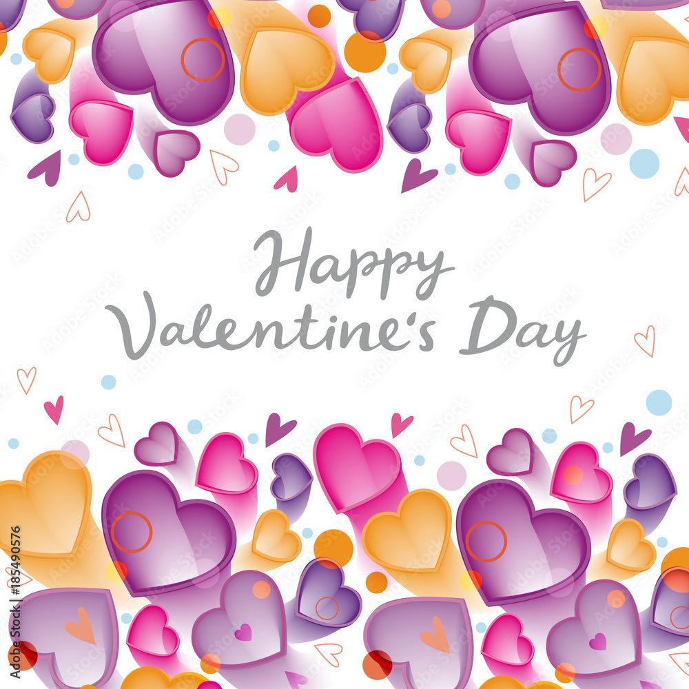 Happy Valentine's day lettering card. Vector illustration.