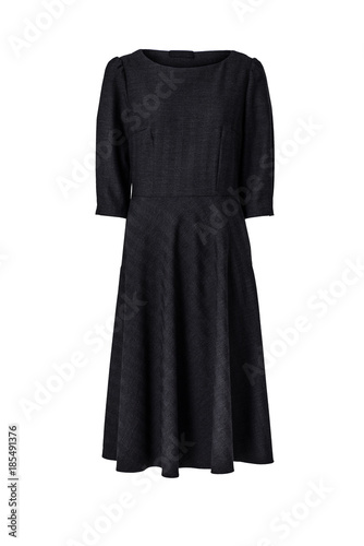 Black dress isolated on white background 