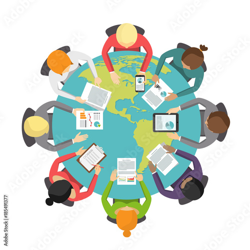 Arbeitstagung Business Meeting Flat Design Icon