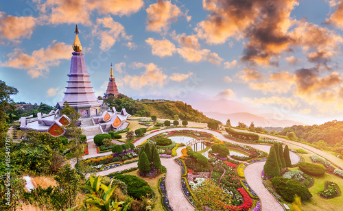 Landscape pagoda in doi Inthanon national park in chiang mai Thailand © somchairakin