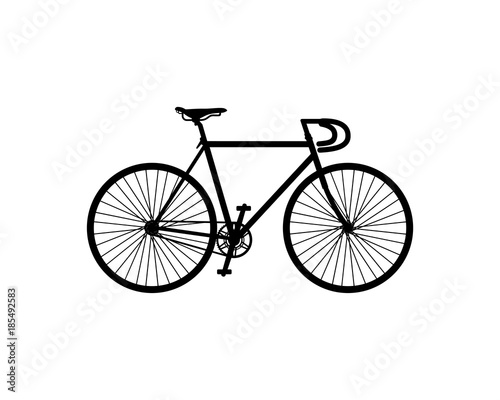 Line Art Black Bicycles for Racing Illustration Hand Drawing Logo Vector