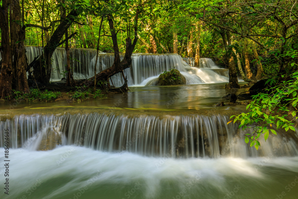 Huai-mae-kha-min waterfall, Beautiful waterwall in nationalpark of Kanchanaburi province, ThaiLand. Huai-mae-kha-min waterfall, Beautiful waterwall in nationalpark of Kanchanaburi province, ThaiLand.