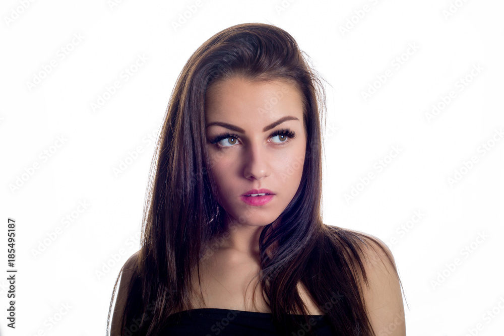 Attractive young woman portrait in studio Attractive young woman portrait in studio