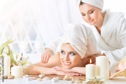 young woman having massage