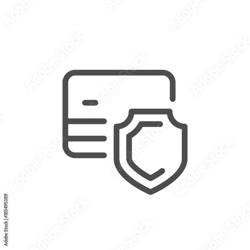 Credit card security line icon