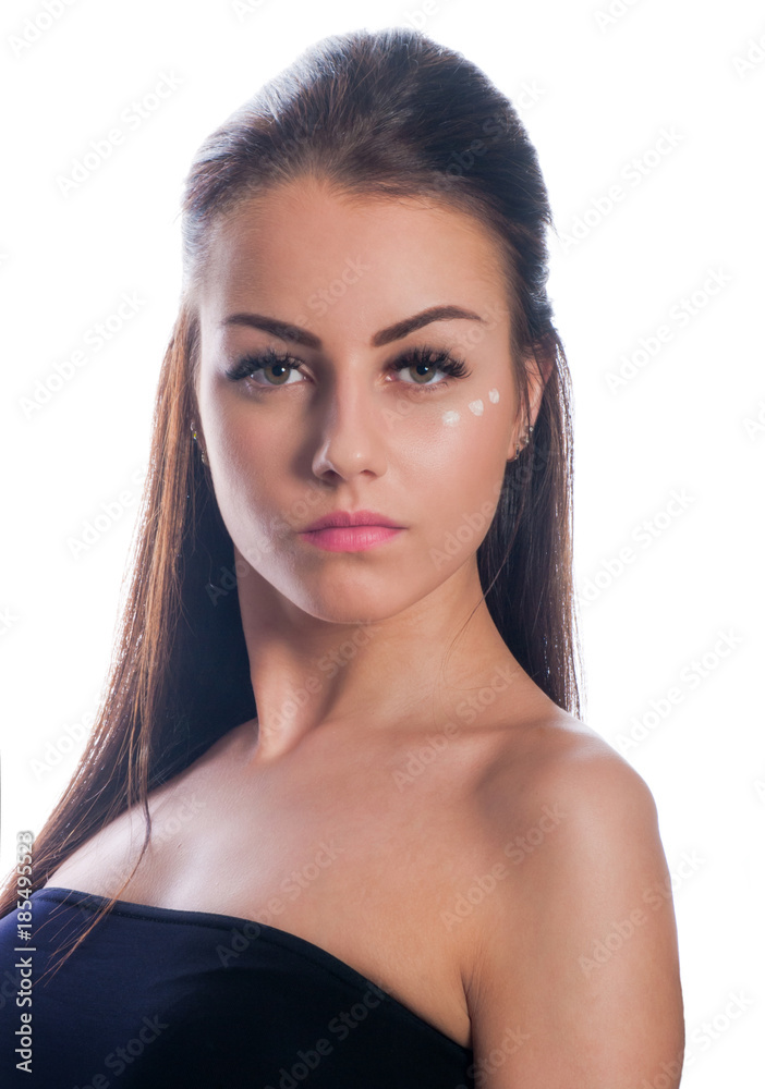 Attractive young woman portrait in studio