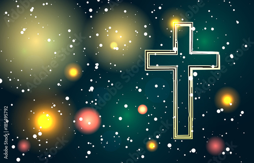 Vector cross with light ball